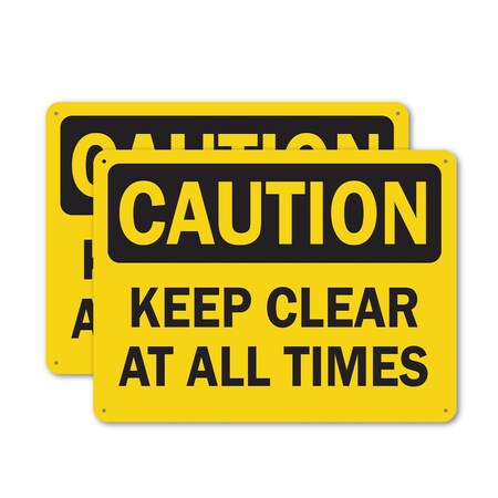 Signmission Keep Clear At All Times, 24 in W x Rectangle, Aluminum OS-2PACK-CS-A-1824-L-19193